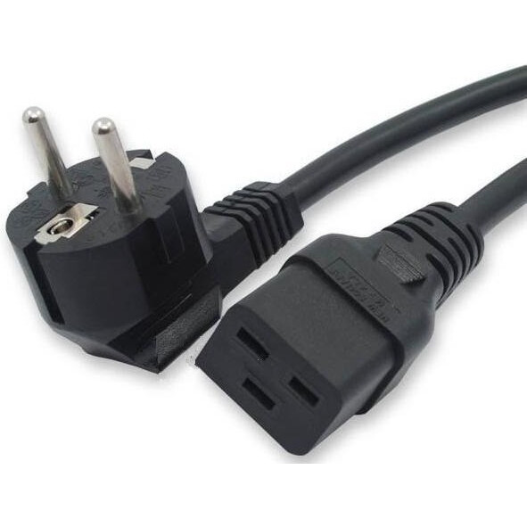 Кабель питания Schuko - C19, 5м, Hyperline PWC-IEC19-SHM-5.0-BK