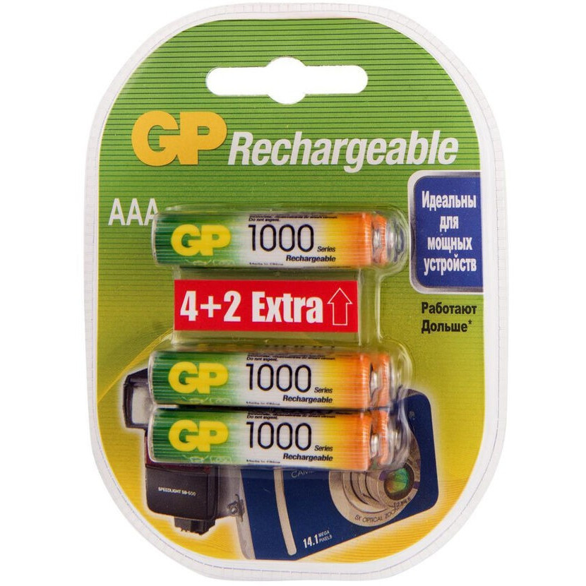 Аккумулятор GP (AAA, 1000mAh, 6 шт.) - 100AAAHC4/2-2CR6