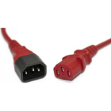 Кабель питания C13 - C14, 0.5м, Hyperline PWC-IEC13-IEC14-0.5-RD