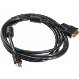 Кабель HDMI - DVI, 3м, Buro HDMI-19M-DVI-D-3M (817225)