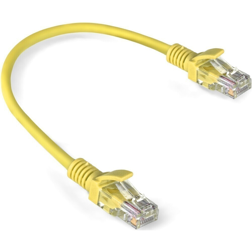 Патч-корд ExeGate UTP-RJ45-RJ45-5e-0,3M-LSZH-YL, 0.3м