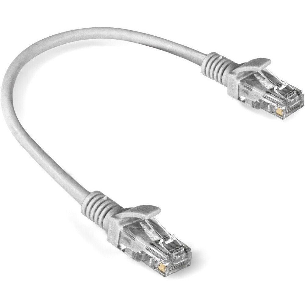 Патч-корд ExeGate UTP-RJ45-RJ45-5e-0,3M-LSZH-GY, 0.3м