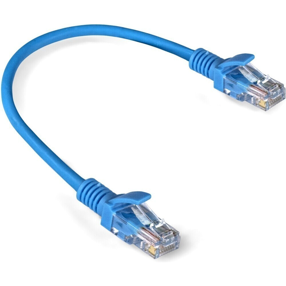 Патч-корд ExeGate UTP-RJ45-RJ45-5e-0,3M-LSZH-BL, 0.3м