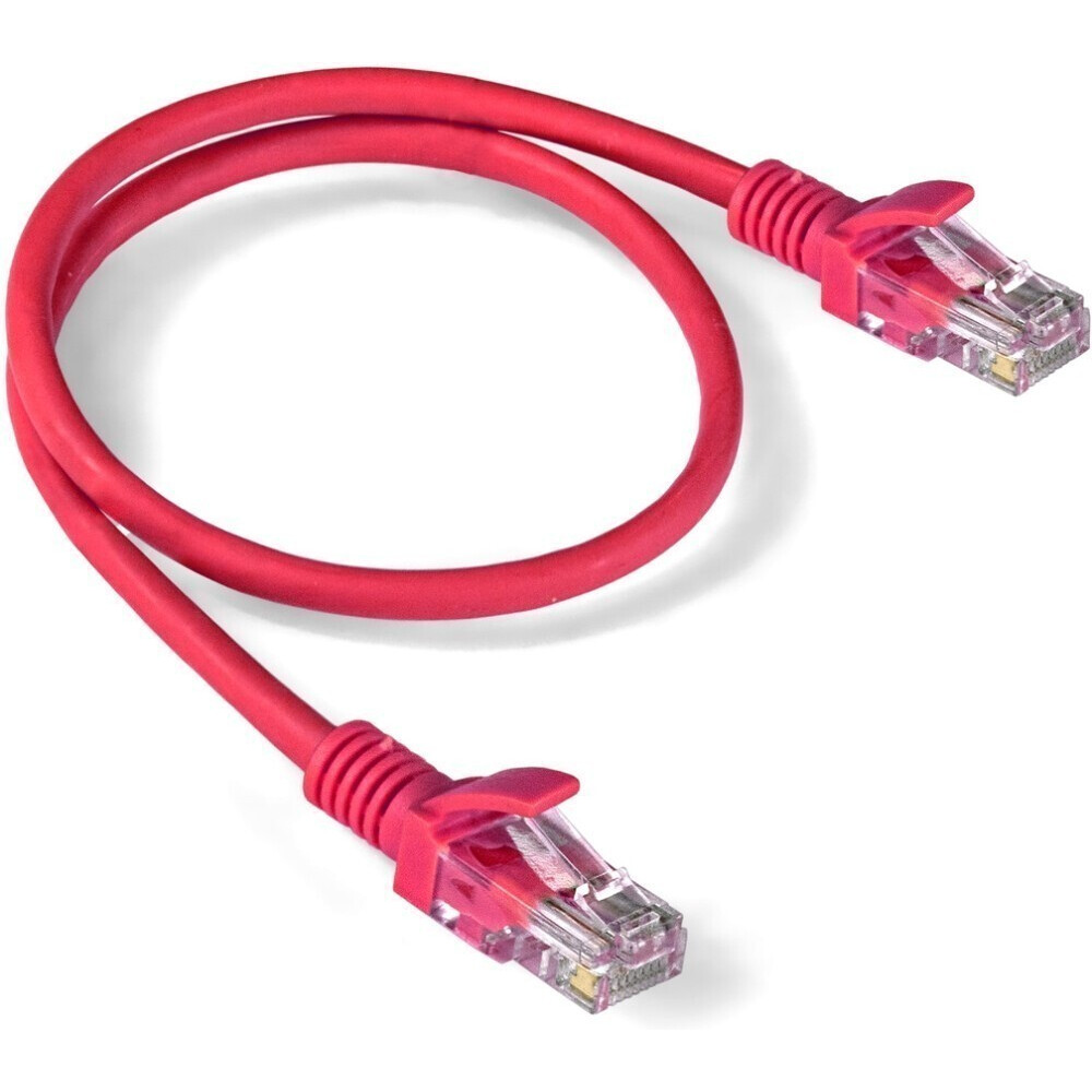 Патч-корд ExeGate UTP-RJ45-RJ45-5e-0,5M-LSZH-RD, 0.5м