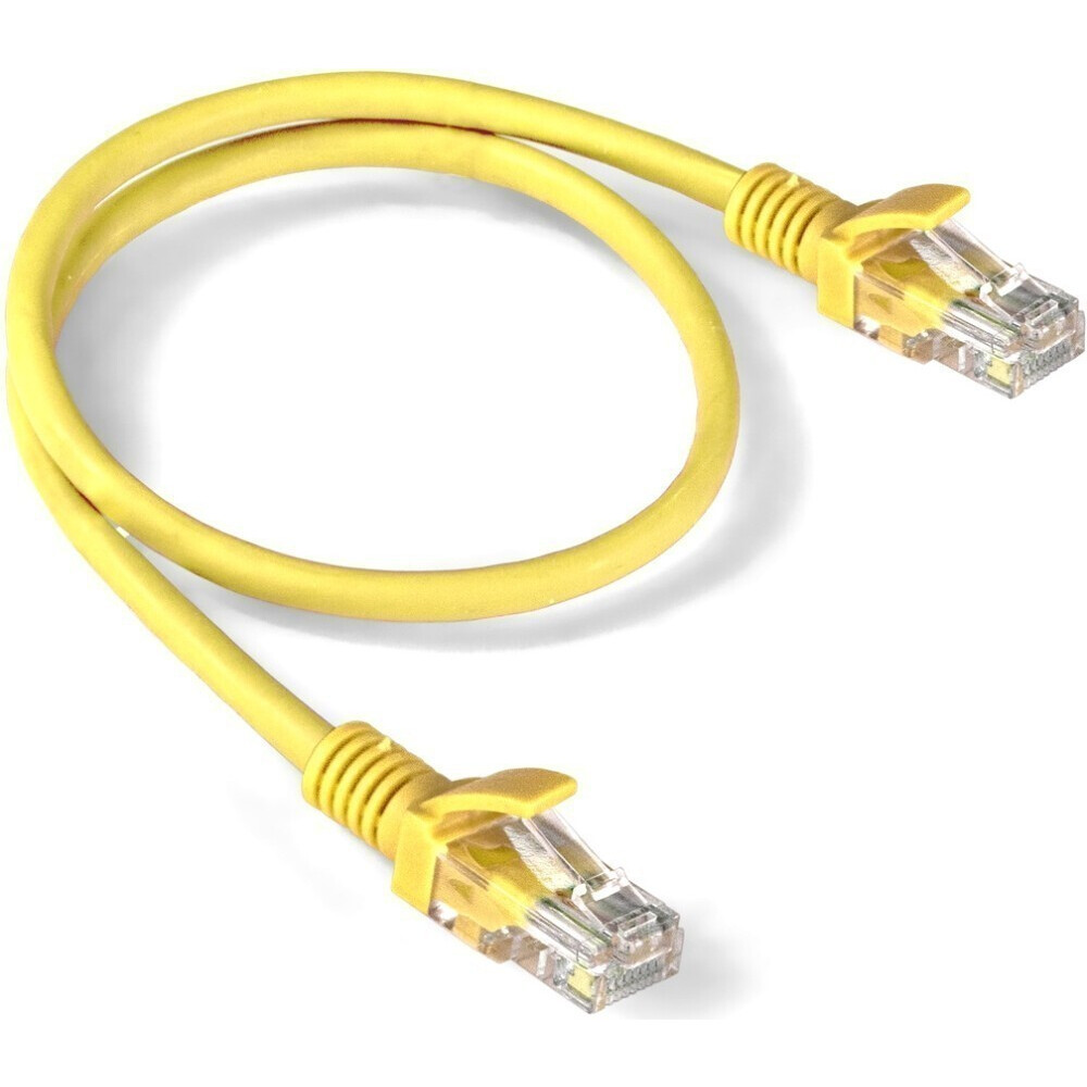 Патч-корд ExeGate UTP-RJ45-RJ45-5e-0,5M-LSZH-YL, 0.5м