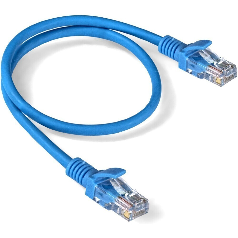 Патч-корд ExeGate UTP-RJ45-RJ45-5e-0,5M-LSZH-BL, 0.5м