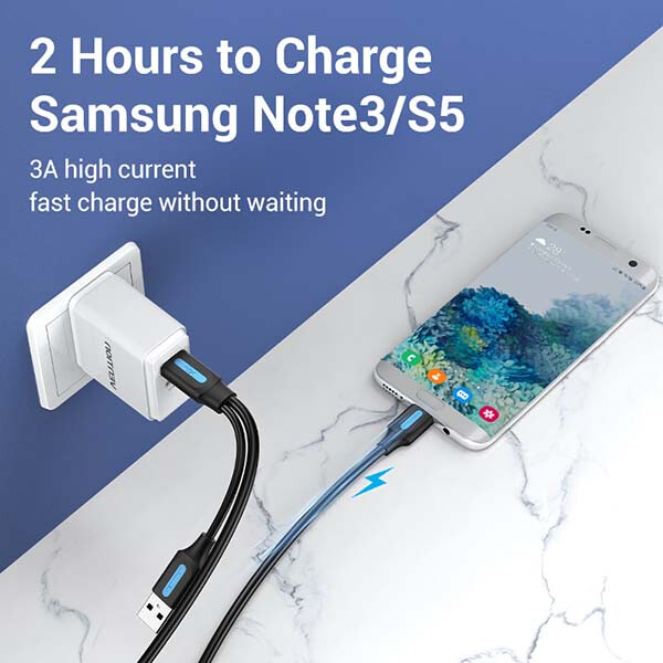 Кабель USB A (M) - microUSB 3.0 B (M)/USB, 0.5м, Vention CQPBD - фото 2