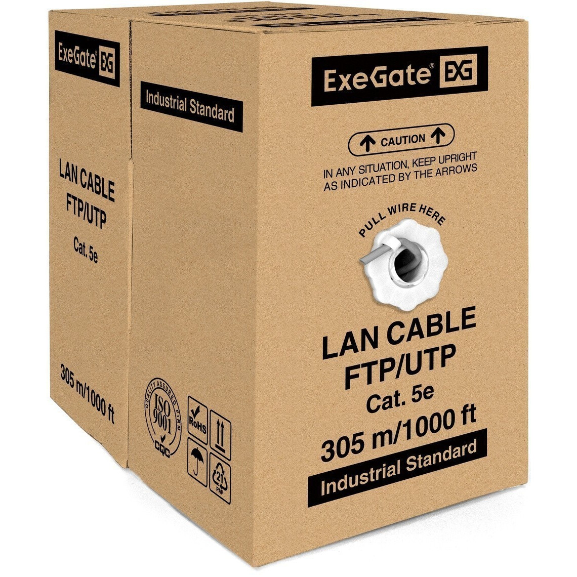 Бухта ExeGate UTP-2-C5e-CU-S24-IN-PVC-GY-305, 305м