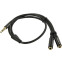 Разветвитель 3.5 Jack (M) - 2x 3.5 Jack (F), 0.3м, Vention BBCBY