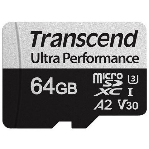 Карта памяти 64GB MicroSD Transcend + SD адаптер (TS64GUSD340S)