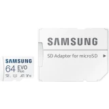 Карта памяти 64GB MicroSD Samsung EVO Plus + SD адаптер (MB-MC64KA)