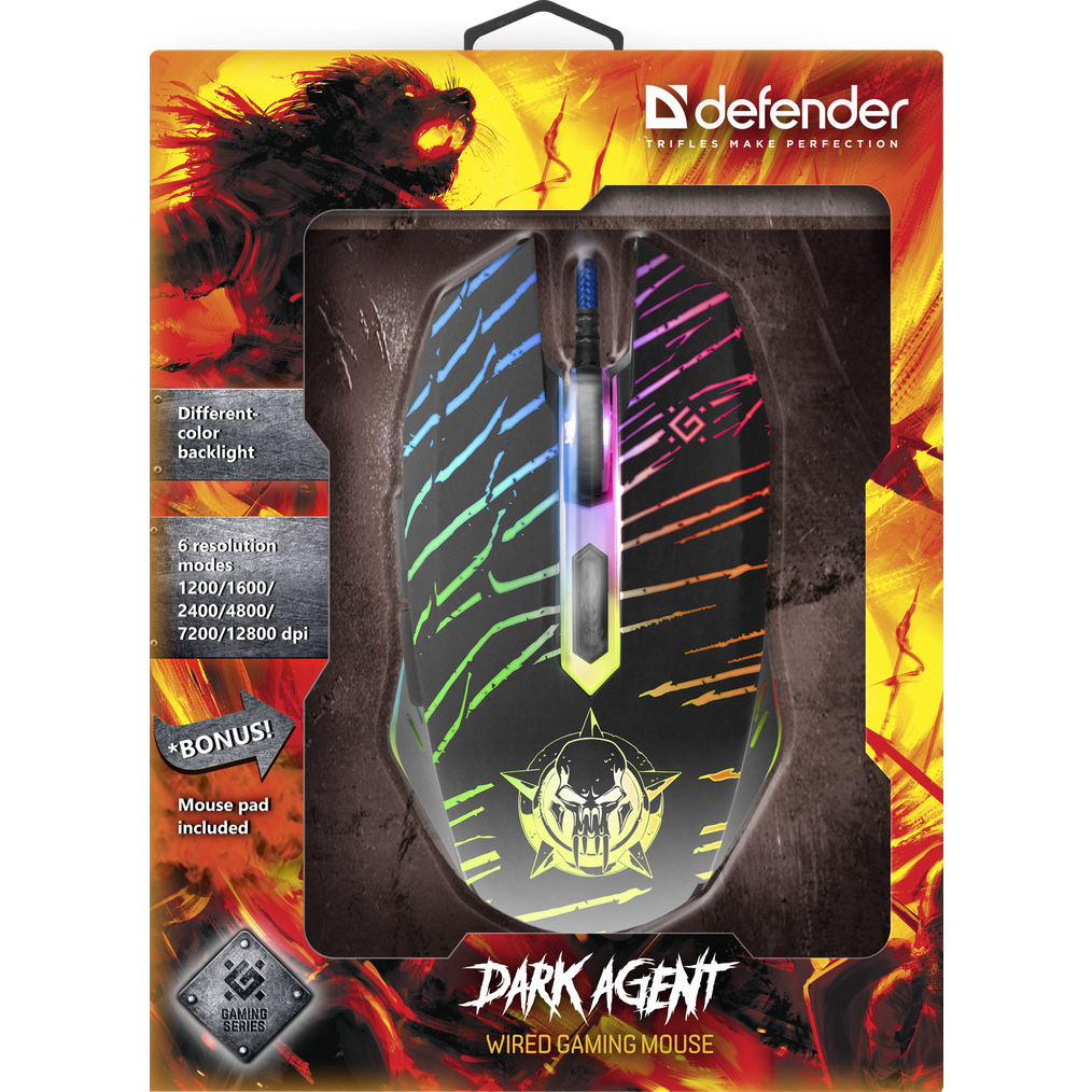 Мышь Defender Dark Agent GM-590L Black (52590) - фото 3