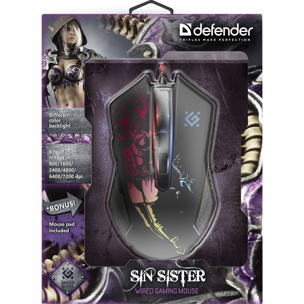 Мышь Defender Sin'Sister GM-933 Black (52933) - фото 3