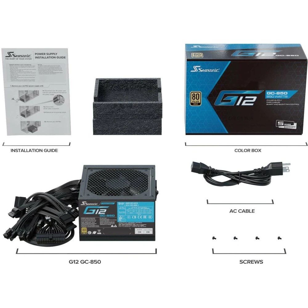Блок питания 850W Seasonic G12 GC-850 (A851GCAFH/SSP-850RT2) - фото 5