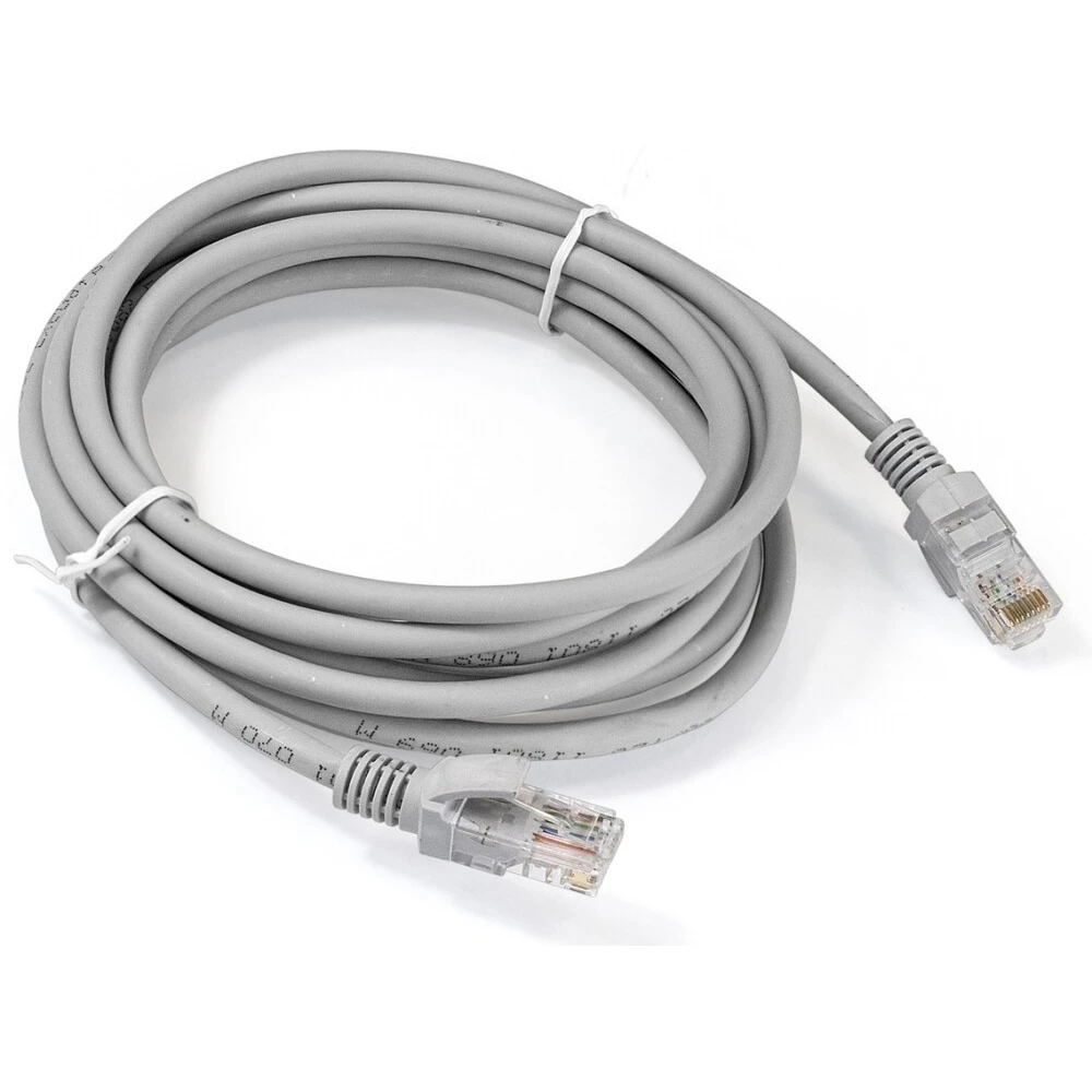 Патч-корд ExeGate UTP-RJ45-RJ45-5e-5M-LSZH-GY, 5м - EX286385RUS