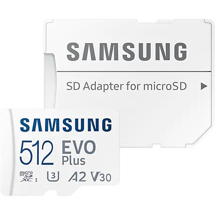 Карта памяти 512GB MicroSD Samsung EVO Plus + SD адаптер (MB-MC512KA)