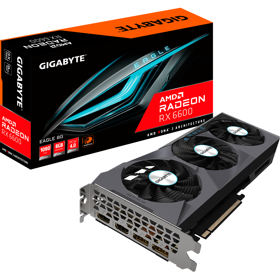 Видеокарта AMD Radeon RX 6600 Gigabyte 8Gb (GV-R66EAGLE-8GD) - фото 8