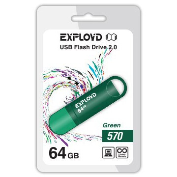 USB Flash накопитель 64Gb Exployd 570 Green - EX-64GB-570-Green