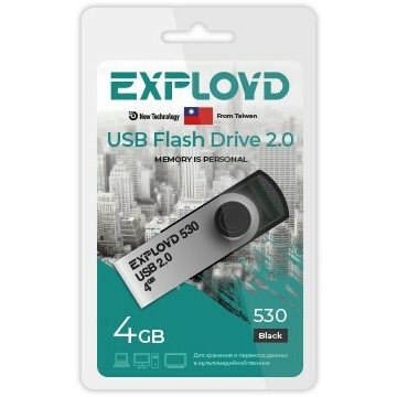 USB Flash накопитель 4Gb Exployd 530 Black - EX004GB530-B