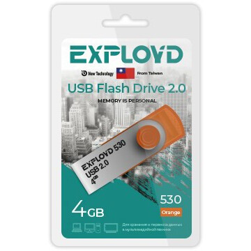 USB Flash накопитель 4Gb Exployd 530 Orange - EX004GB530-O