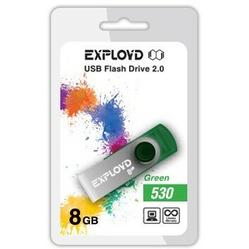 USB Flash накопитель 8Gb Exployd 530 Green - EX008GB530-G