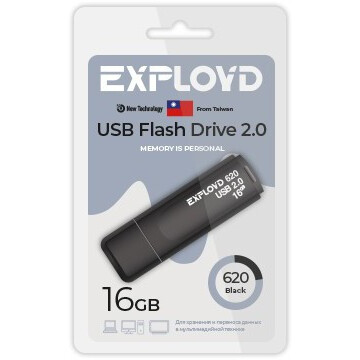 USB Flash накопитель 16Gb Exployd 620 Black - EX-16GB-620-Black