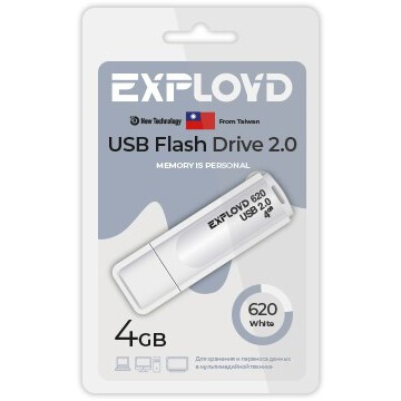 USB Flash накопитель 4Gb Exployd 620 White - EX-4GB-620-White