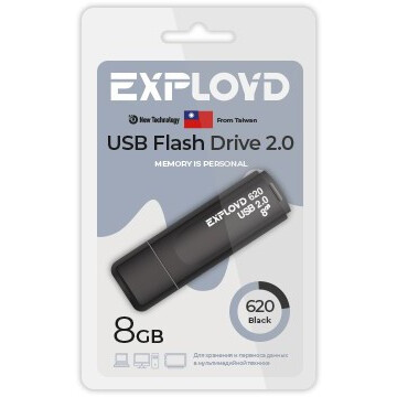 USB Flash накопитель 8Gb Exployd 620 Black - EX-8GB-620-Black