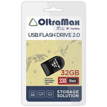 USB Flash накопитель 32Gb OltraMax 330 Black - OM-32GB-330-Black