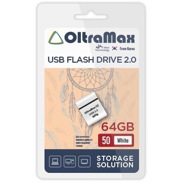 USB Flash накопитель 64Gb OltraMax 50 White - OM-64GB-50-White