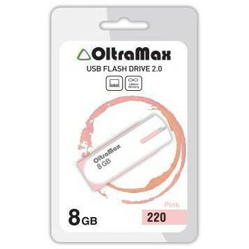 USB Flash накопитель 8Gb OltraMax 220 Pink - OM-8GB-220-Pink