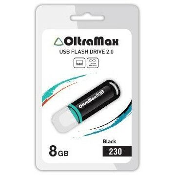 USB Flash накопитель 8Gb OltraMax 230 Black - OM-8GB-230-Black