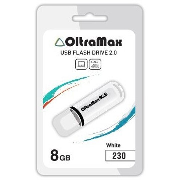 USB Flash накопитель 8Gb OltraMax 230 White - OM-8GB-230-White