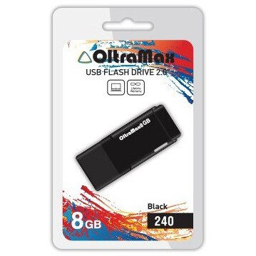 USB Flash накопитель 8Gb OltraMax 240 Black - OM-8GB-240-Black