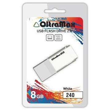 USB Flash накопитель 8Gb OltraMax 240 White - OM-8GB-240-White