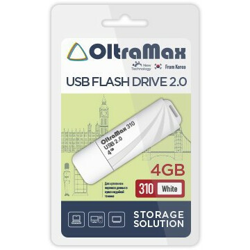 USB Flash накопитель 4Gb OltraMax 310 White - OM-4GB-310-White