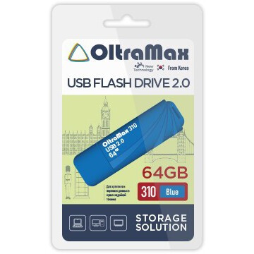 USB Flash накопитель 64Gb OltraMax 310 Blue - OM-64GB-310-Blue