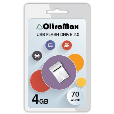 USB Flash накопитель 4Gb OltraMax 70 White - OM-4GB-70-White