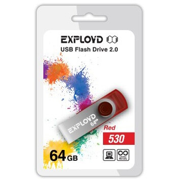 USB Flash накопитель 64Gb Exployd 530 Red - EX064GB530-R