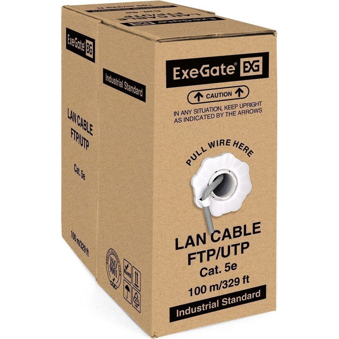 Бухта ExeGate UTP4-C5e-CCA-S26-IN-PVC-GY-100, 100м