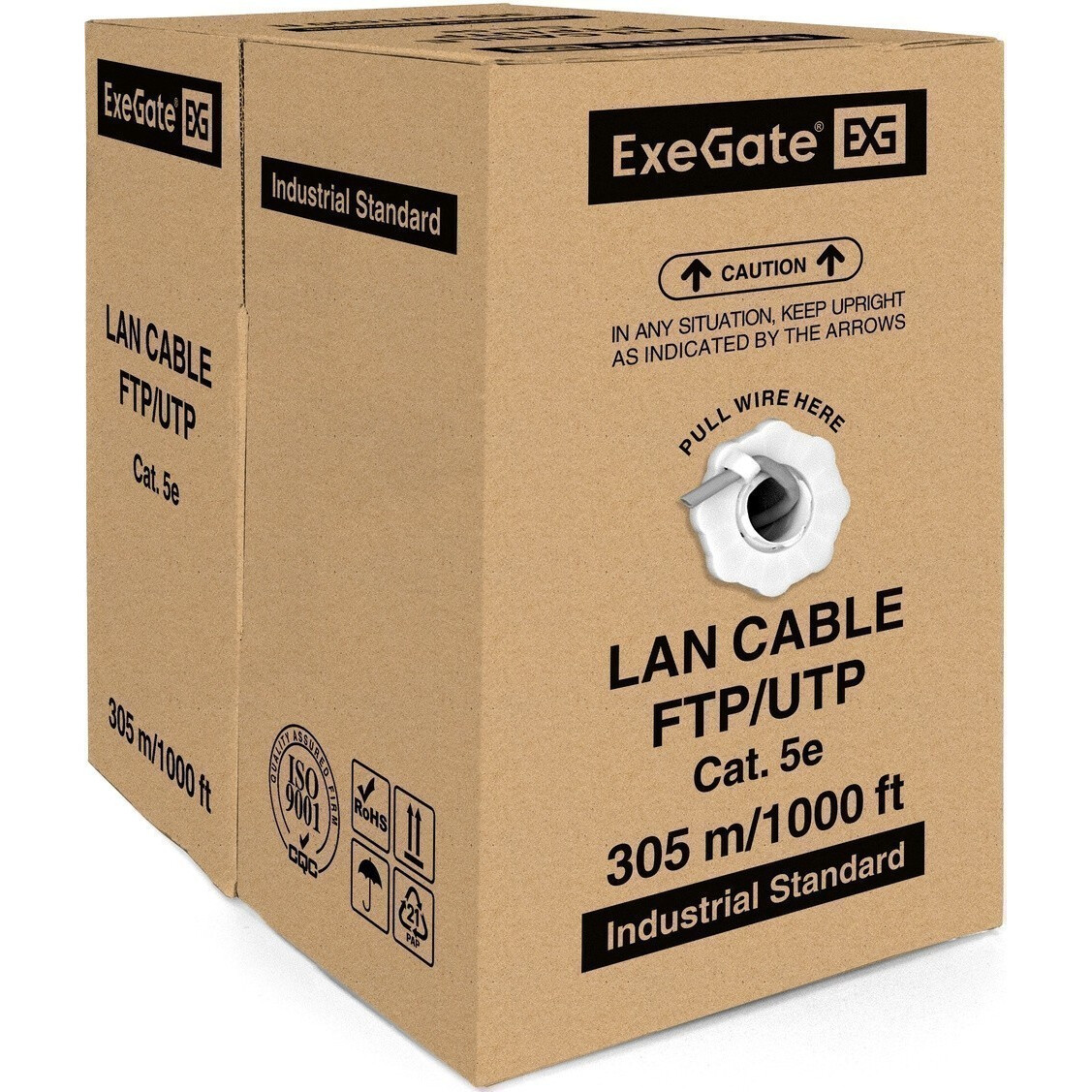 Бухта ExeGate UTP4-C5e-CCA-S24-IN-PVC-GY-305, 305м