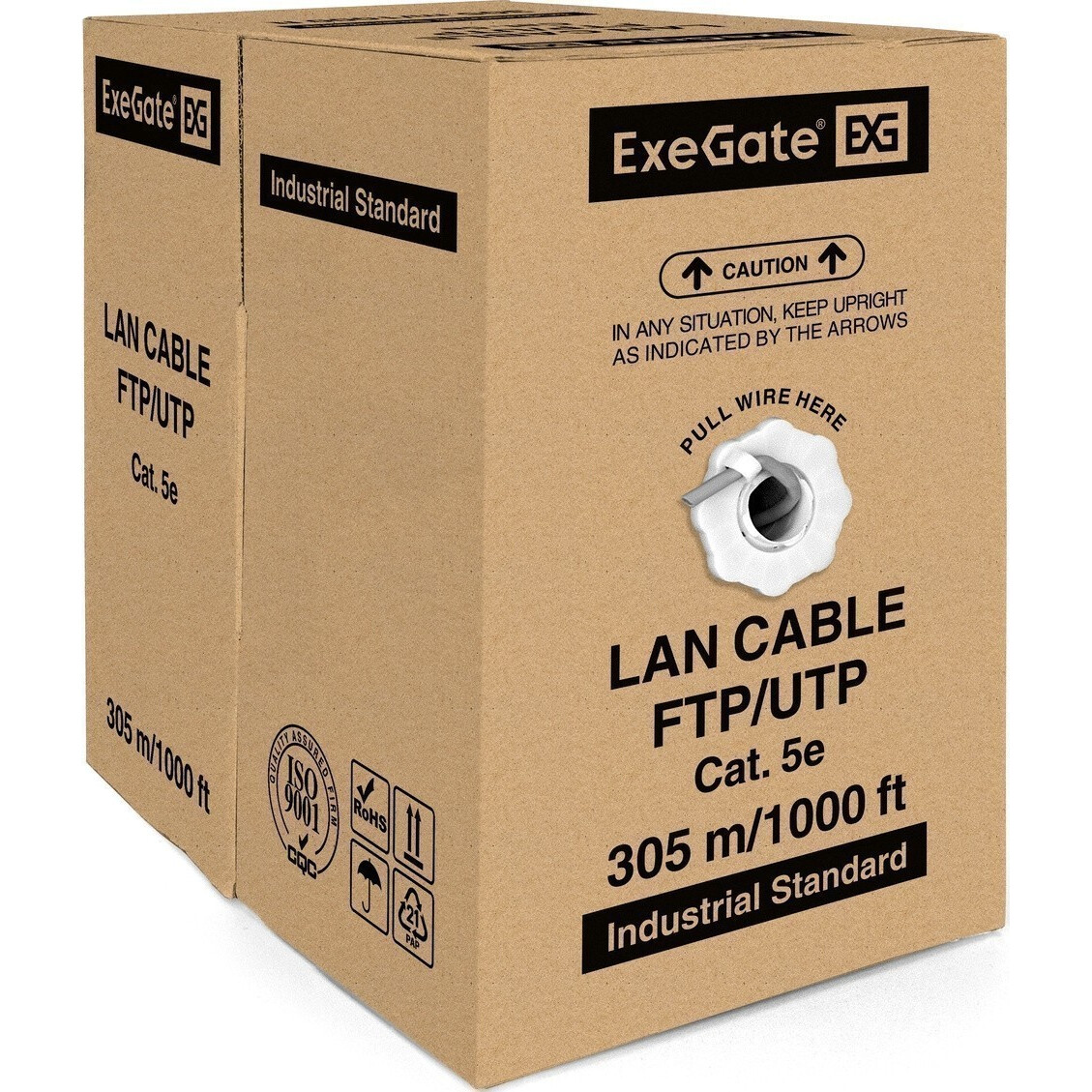 Бухта ExeGate UTP4-C5e-CCA-S25-IN-PVC-GY-305, 305м