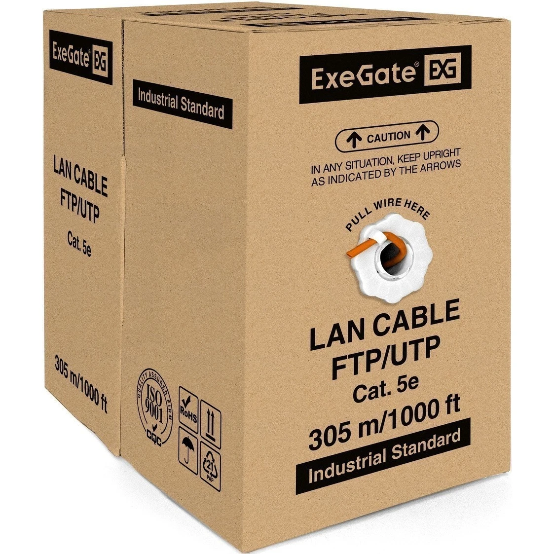 Бухта ExeGate UTP4-C5e-CU-S24-IN-LSZH-OR-305, 305м