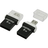 USB Flash накопитель 8Gb SmartBuy Poko OTG Black (SB8GBPO-K)
