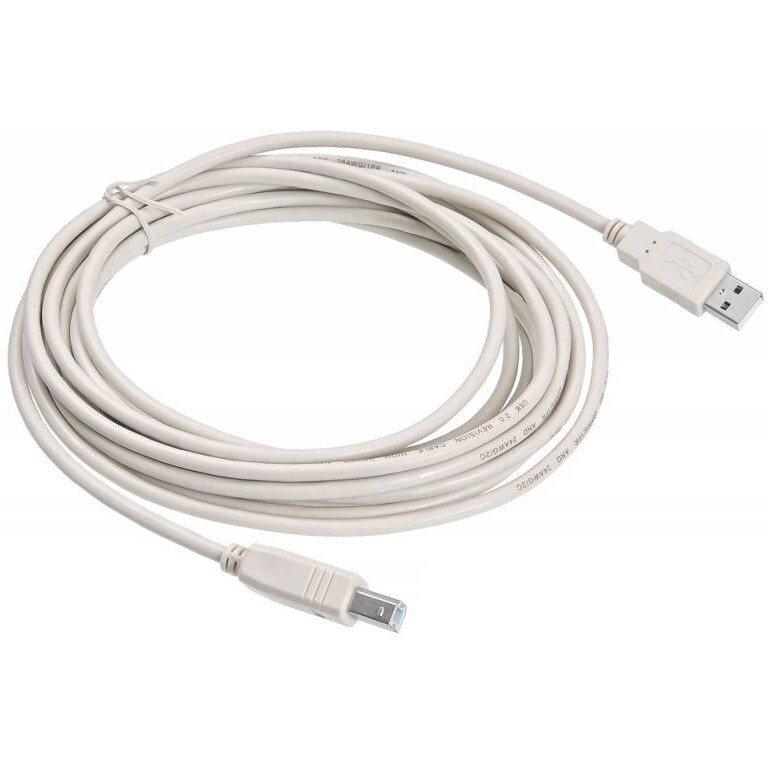 Кабель USB A (M) - USB B (M), 5м, Buro USB2.0-AM/BM-5