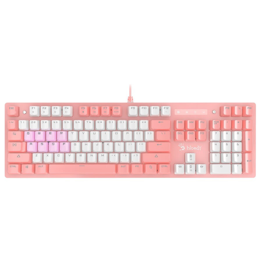 Клавиатура Bloody B800 Pink/White