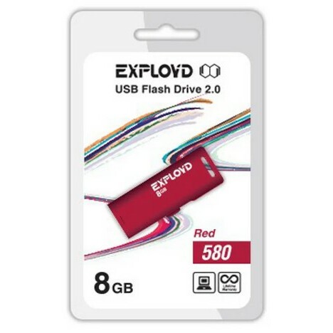 USB Flash накопитель 8Gb Exployd 580 Red - EX-8GB-580-Red