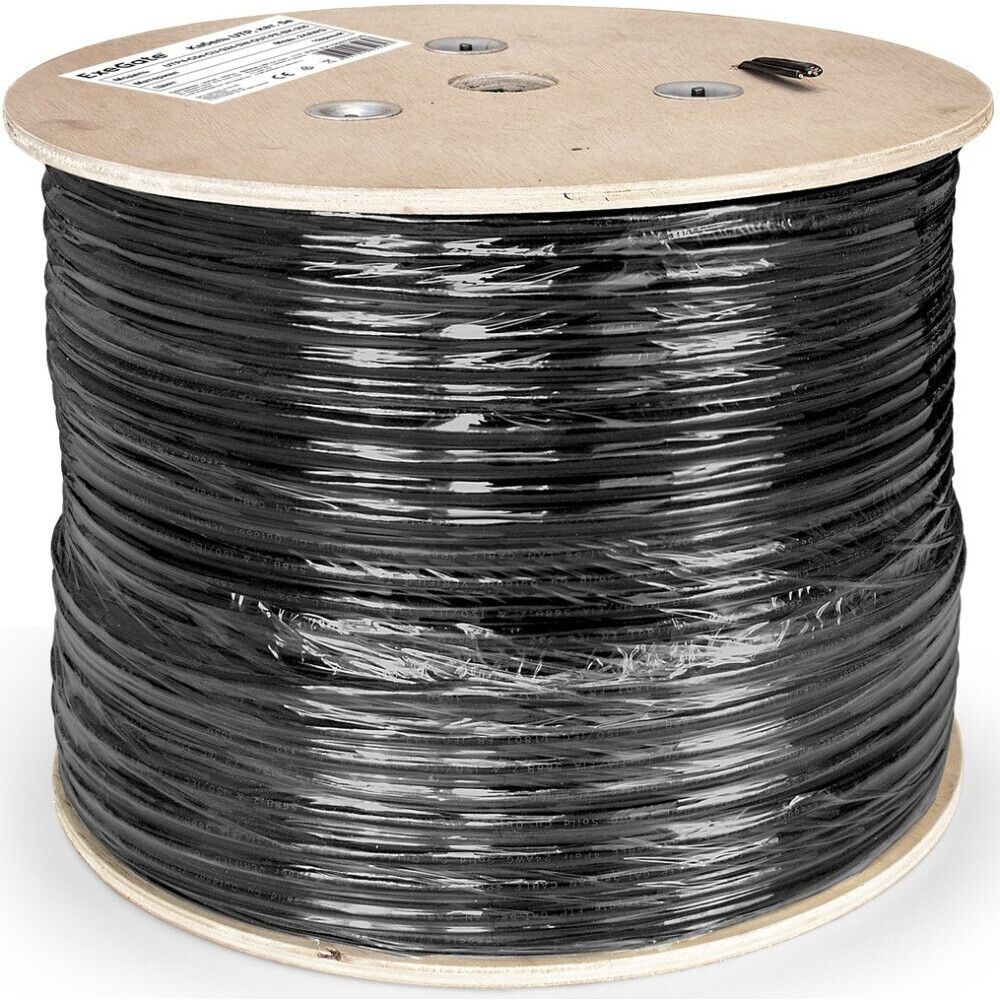 Бухта ExeGate UTP4-C5e-CU-S24-SW-OUT-PE-BK-305, 305м