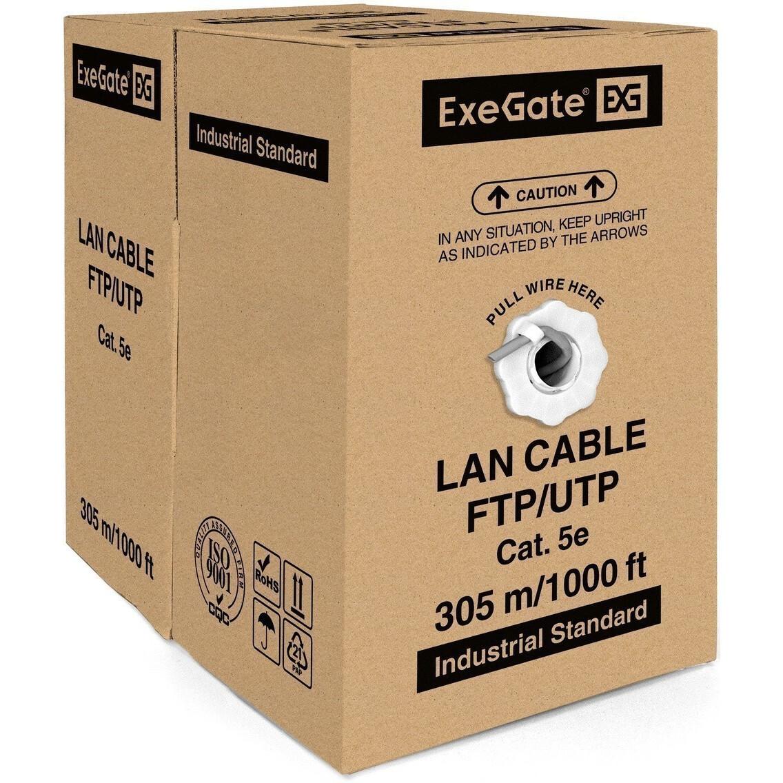 Бухта ExeGate UTP4-C5e-CU-S24-IN-PVC-GY-305-FLUKE, 305м