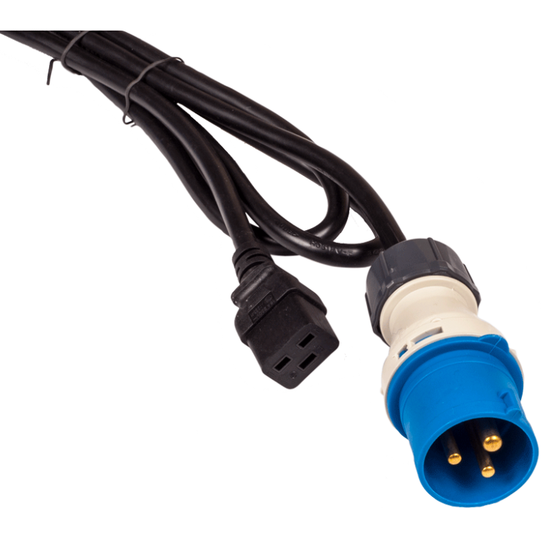 Кабель питания C19 - IEC309, 2.5м, Lanmaster LAN-PP9M/19-2.5-BK